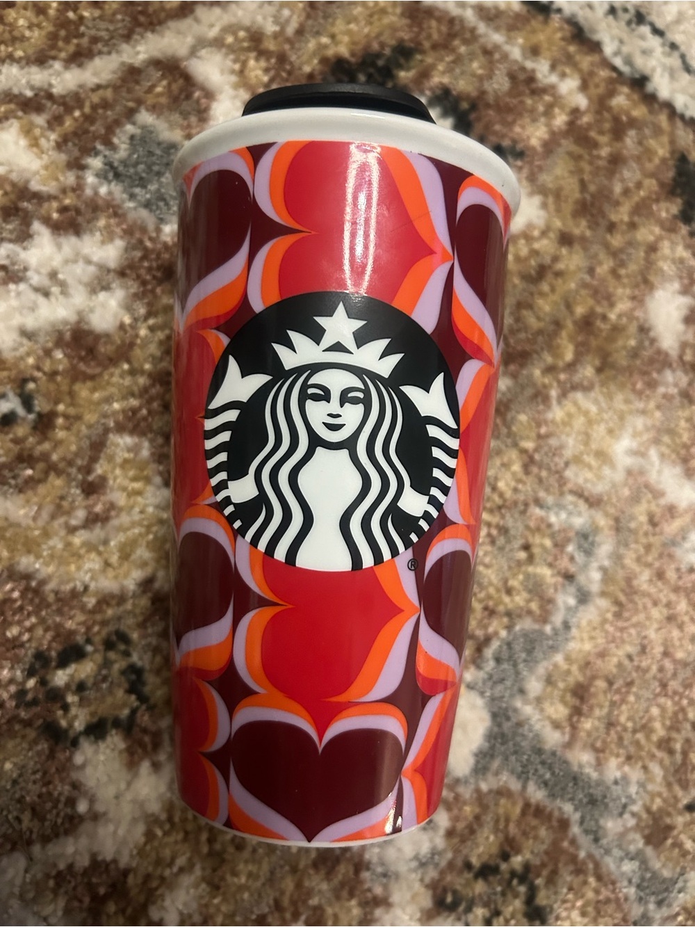 Starbucks hearts 2019 ceramic travel mug tumbler vibrant hearts